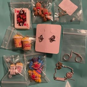 Set of 9 costume jewelry pierced earrings NIB